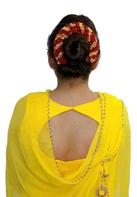 Floral Stone Hir Chen Clip With Pins Accessories - 2