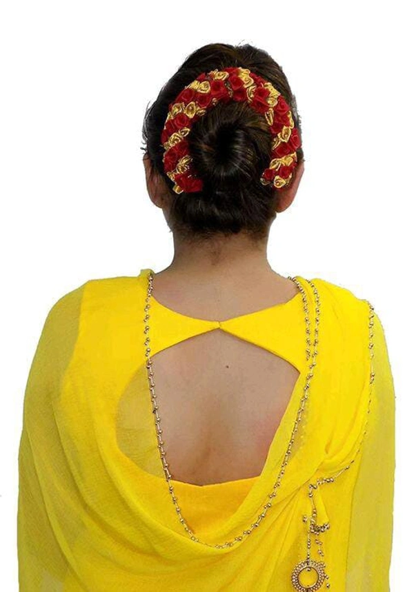 Floral Stone Hir Chen Clip With Pins Accessories - 2