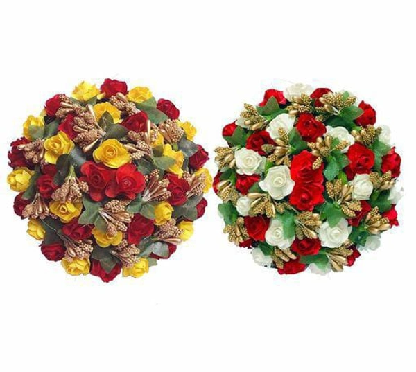 VinshBond Bridal Bun Gajra Hair Flower Bun Gajra  for Women - 1