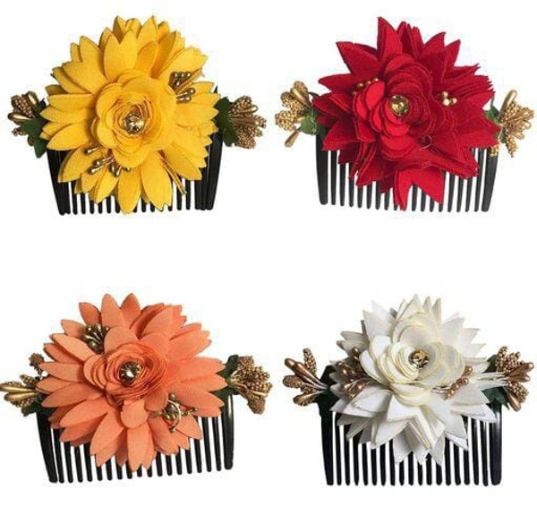L *VinshBond Side Comb, Flower Design Juda Pin ,Pearl Hairpin Comb Hair Accessory Side Combo - 2
