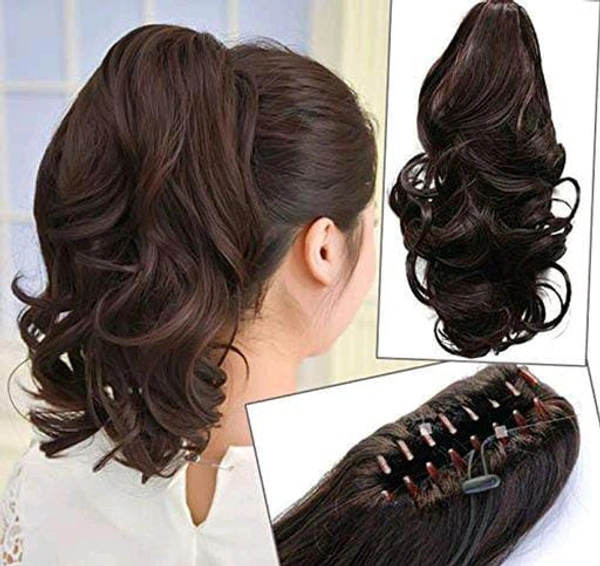 Attractive Women's   Brown Synthetic Wavy Hair Extension