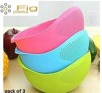 Fig plasta Pack of 3 Washing Bowl Strainer