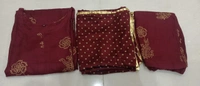 Beautiful Heavy Reyon Gold Printed A-line kurti with Pant and Duppta