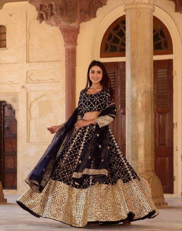 Trending Miror Work Lehenga - blue
