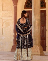 Trending Miror Work Lehenga - blue