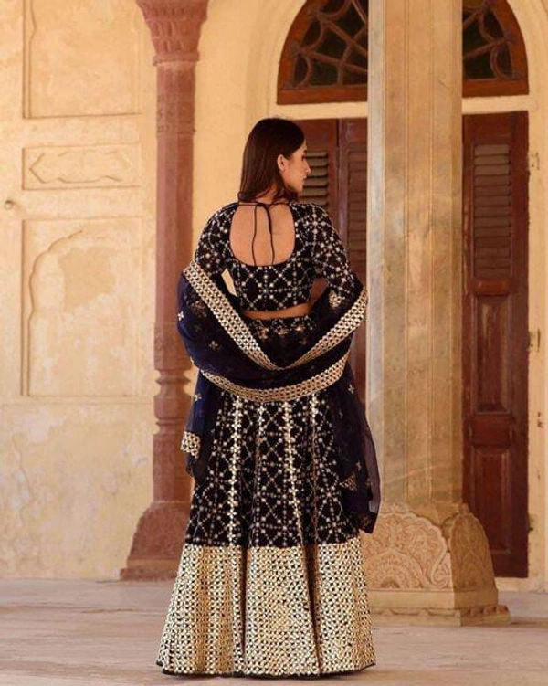 Trending Miror Work Lehenga - blue