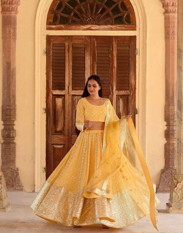 Trending Miror Work Lehenga - yellow