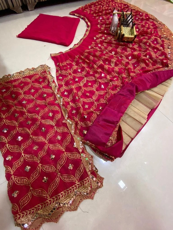 Flare Sequence embroidery Work Lehenga with Cancan & Canvas Patta