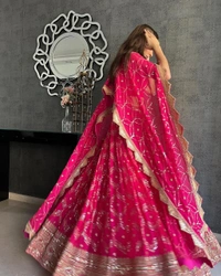 Flare Sequence embroidery Work Lehenga with Cancan & Canvas Patta