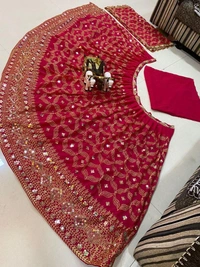 Flare Sequence embroidery Work Lehenga with Cancan & Canvas Patta
