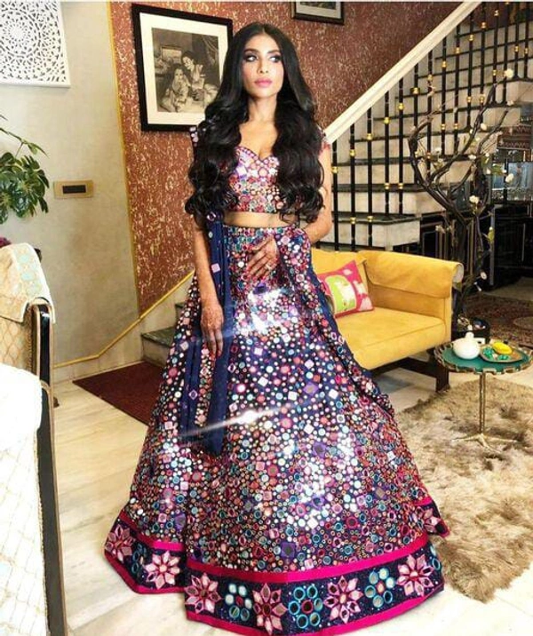 BIG REAL MIRROR WORK LEHENGA