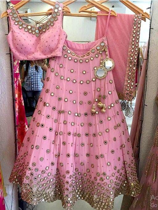 Powder Blue Mirror Work Lehenga Set | Wedding lehenga designs, Indian  wedding outfits, Indian bridal outfits