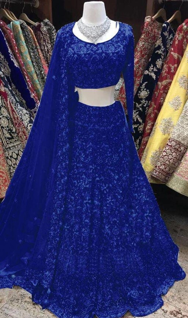 Full Sleeves Lehenga - Dark Blue