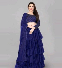 Net Lehenga - Black