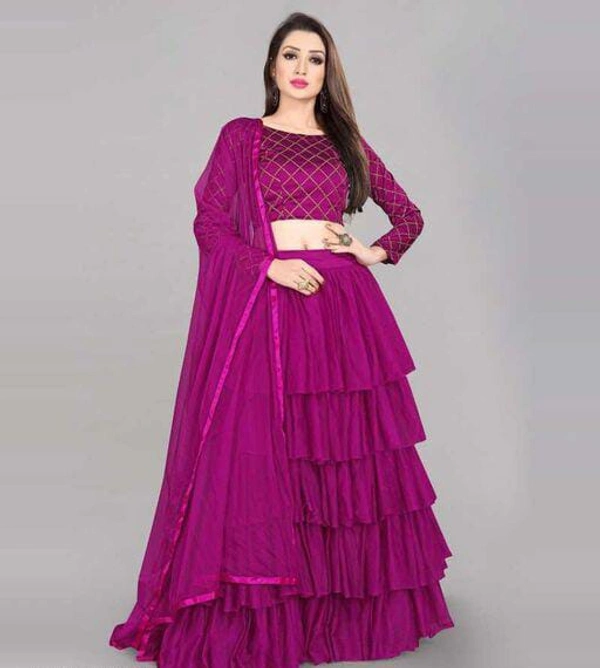 Net Lehenga - Grey