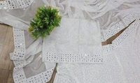 WHITE GEORGETTE HEAVY SEQUENCE EMBROIDERY WORK A
