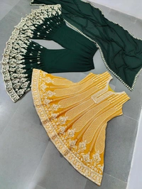 Designer sharara - yellow-Green