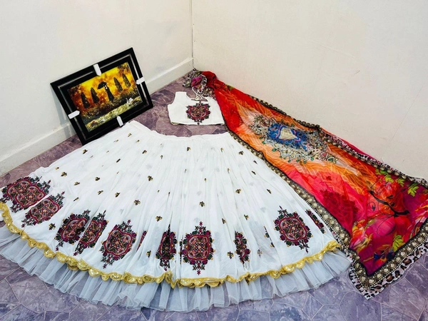 White Lehenga