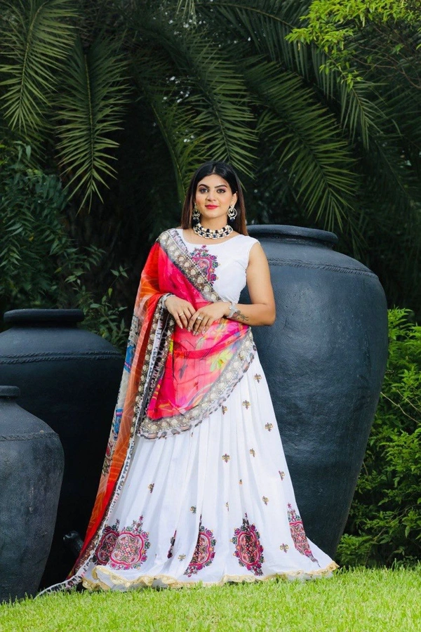 White Lehenga
