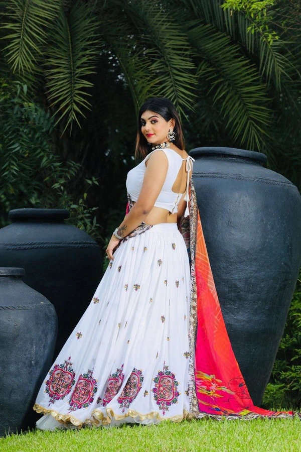 White Lehenga