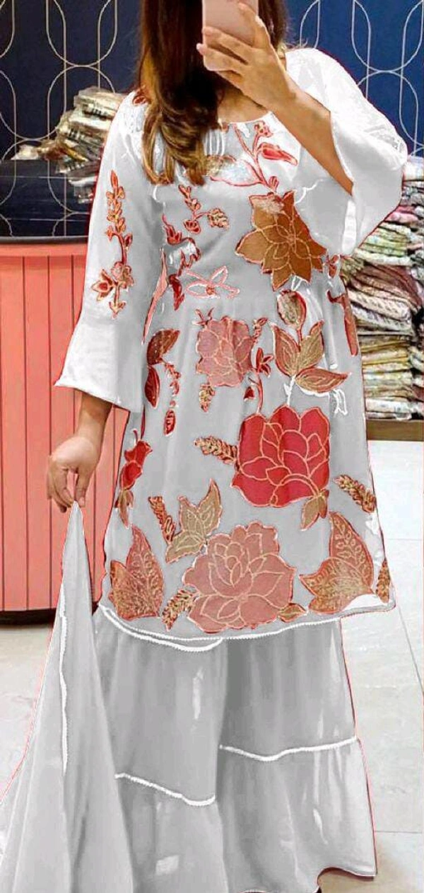 Floral Top Set - White