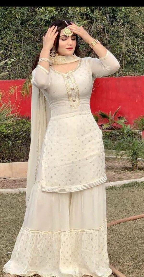 Kurti Sharara with dupptta  Embroidery work