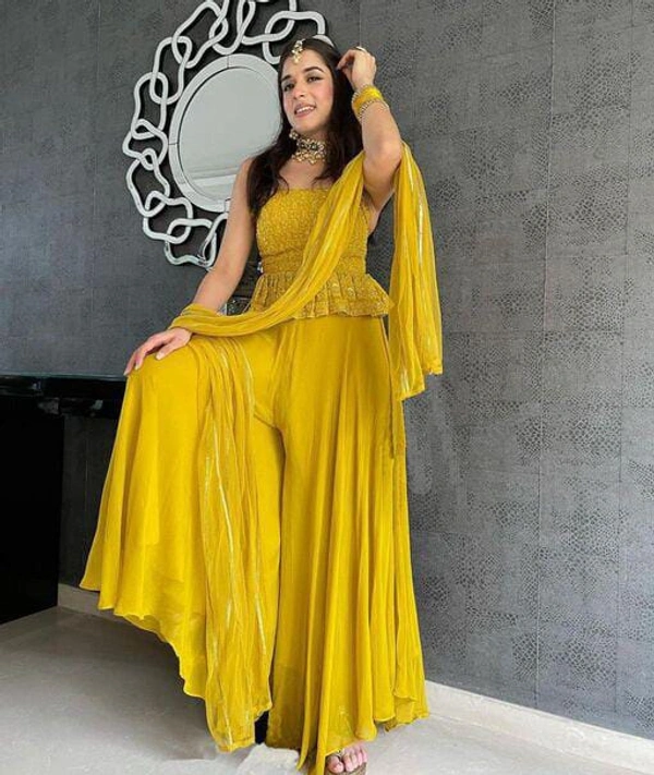 Adorable Yellow Colored Festive wear 