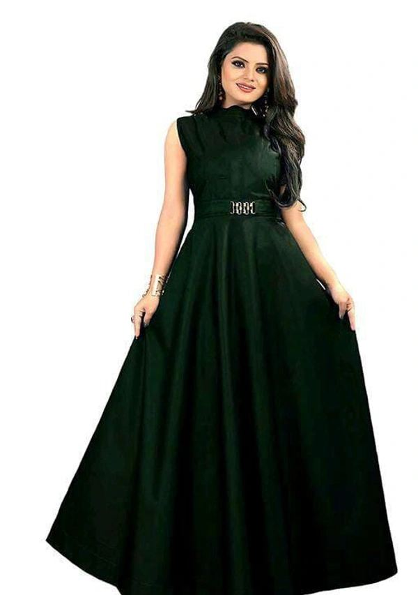 Attractive Taffeta Satin Gown - Green