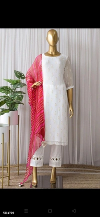 Printed Dupatta Kurti Set - Wild Watermelon