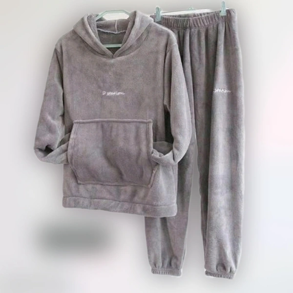 Gray Night Suit For Winters - L, Gray