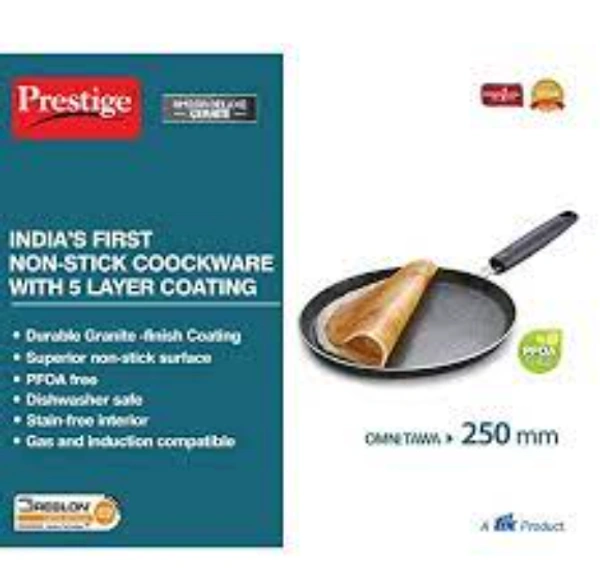TTK PRESTIGE Prestige Omega Deluxe Granite Dosa Tawa, Black, 250 mm