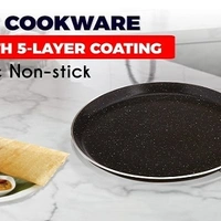 TTK PRESTIGE Prestige Omega Deluxe Granite Dosa Tawa, Black, 300 mm