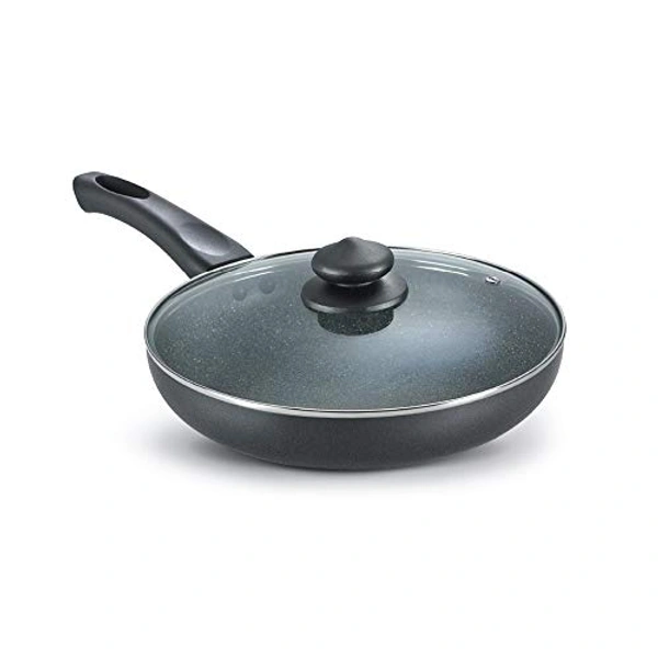 TTK PRESTIGE Prestige Omega Deluxe Granite Fry Pan with Lid, 260mm,Black