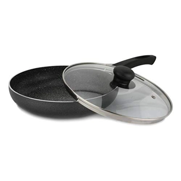 TTK PRESTIGE Prestige Omega Deluxe Granite Fry Pan with Lid, 260mm,Black
