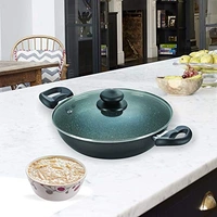 TTK PRESTIGE Prestige Omega Deluxe Granite Kadai, 260mm, Black