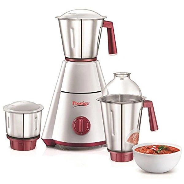 Prestige Nakshatra Plus 750W 750-Watt Mixer Grinder - Nakshatra Plus with 3 Jars (White / Red)