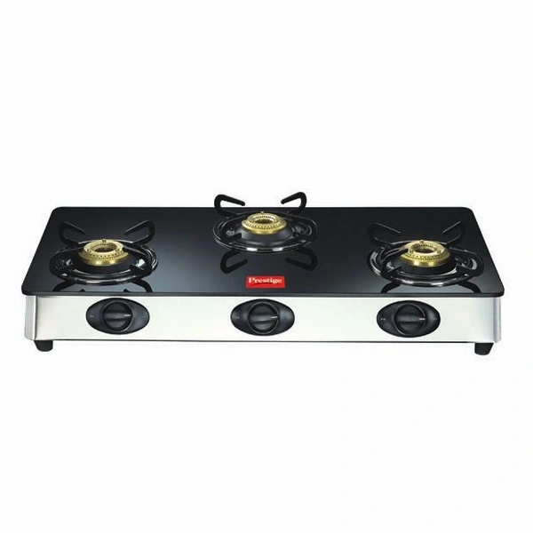 Ttk Prestige Prestige Royale Plus Stainless Steel 3 Burner Gas Stove, Black