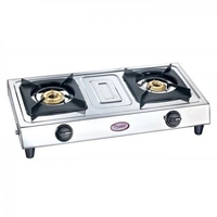 Prestige Star   2 Burner Gas Stove, Manual Ignition, Metallic Silver