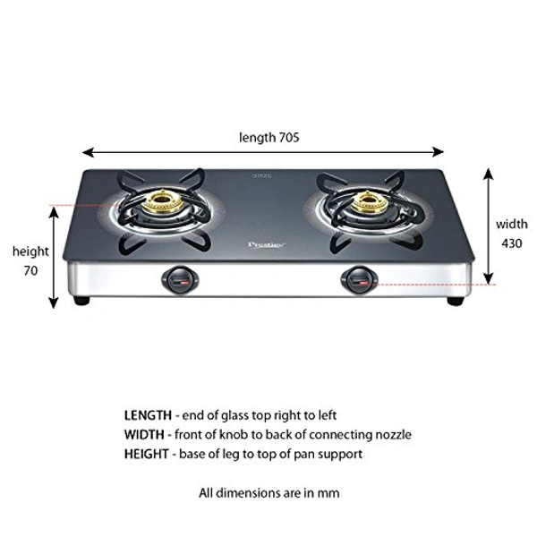 Prestige Magic 2 Burner Gas Stove Stainless Steel Body GTMC 02 SS