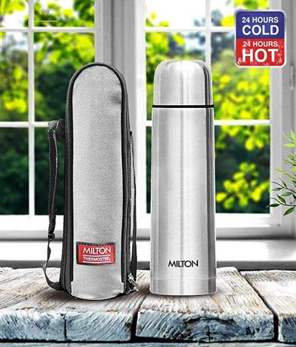 Milton Thermosteel Flip Lid Flask, 1000 milliliters, Silver