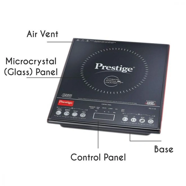 TTK PRESTIGE Prestige PIC 3.1 V3 2000-Watt Induction Cooktop with Touch Panel ( Black )