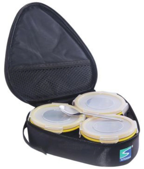 Stenso Donito-3 Stainless Steel Lunch Box, 3 Container, Brown