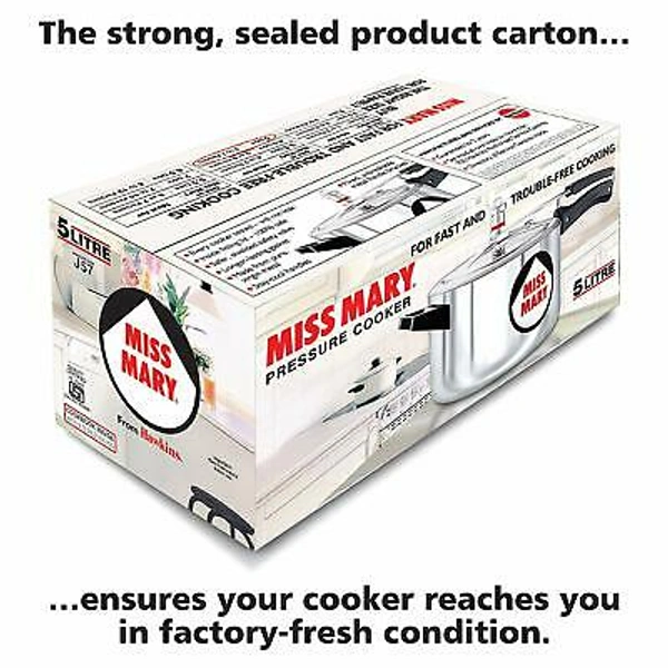Hawkins Cooker Miss Mary Pressure Cooker, 5 Litre, Silver (MM50)