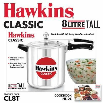 Hawkins Classic Pressure Cooker Tall 8 Litre Silver CL8T