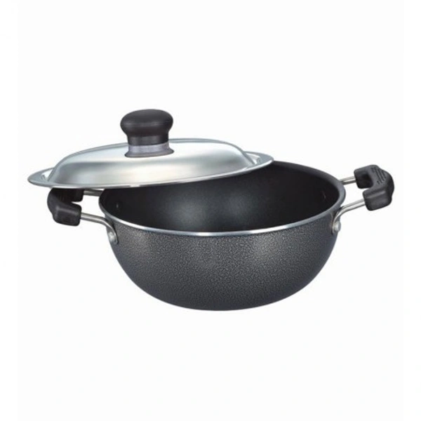 TTK PRESTIGE Prestige Omega Select Plus Non-Stick Flat Base Kadai with Lid, 250cm