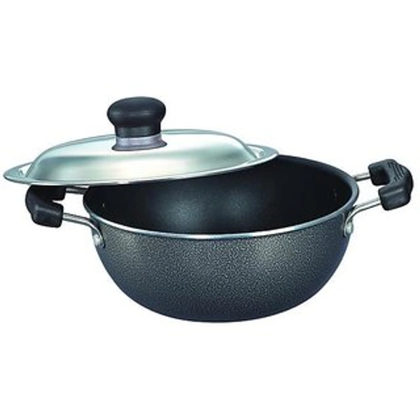 TTK PRESTIGE Prestige Omega Select Plus Non-Stick Flat Base Kadai with Lid, 270cm