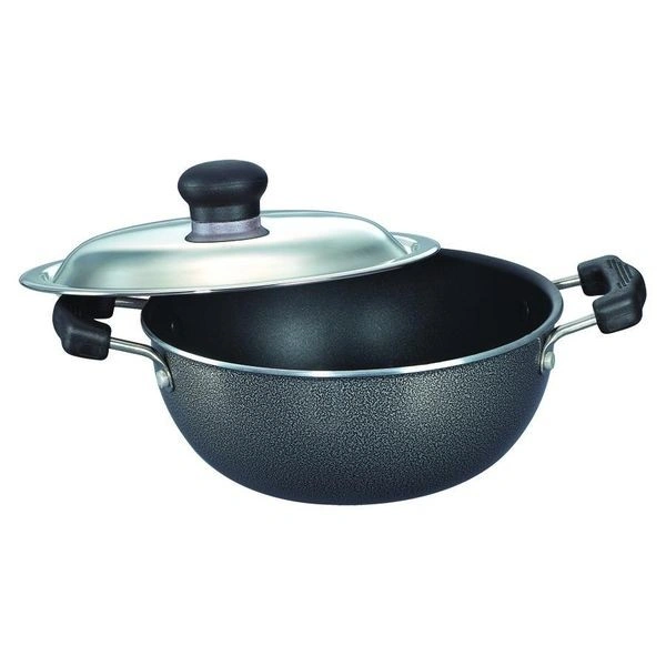 TTK PRESTIGE Prestige Omega Select Plus Non-Stick Flat Base Kadai with Lid, 270cm