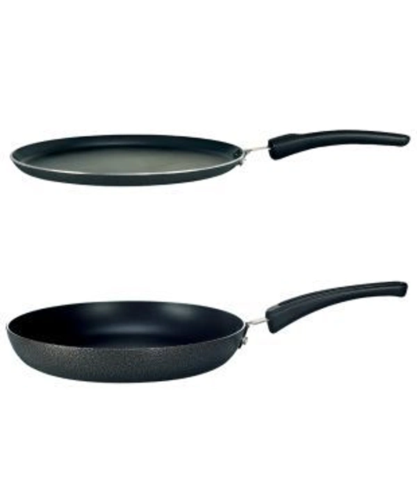 TTK PRESTIGE Prestige Omega Select Plus Twin Pack of cookware set including Non Stick Roti Tawa and Fry Pan (1 Unit -Omni Tawa 275mm, 1 Unit Fry Pan 200mm)