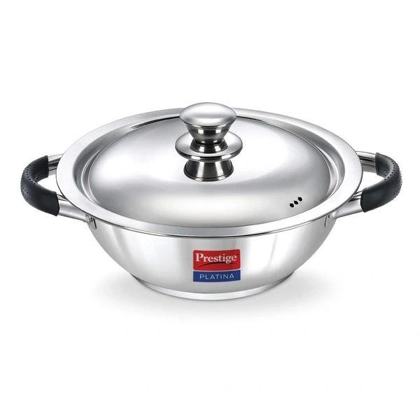 Ttk Prestige TTK Prestige Platina Induction Base  Stainless Steel Kadai, 240mm, Silver