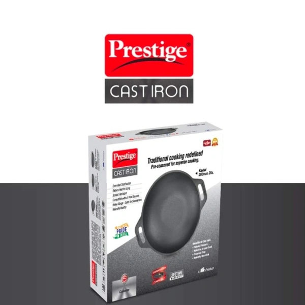 TTK PRESTIGE Prestige Cast Iron Kadai, 260 mm
